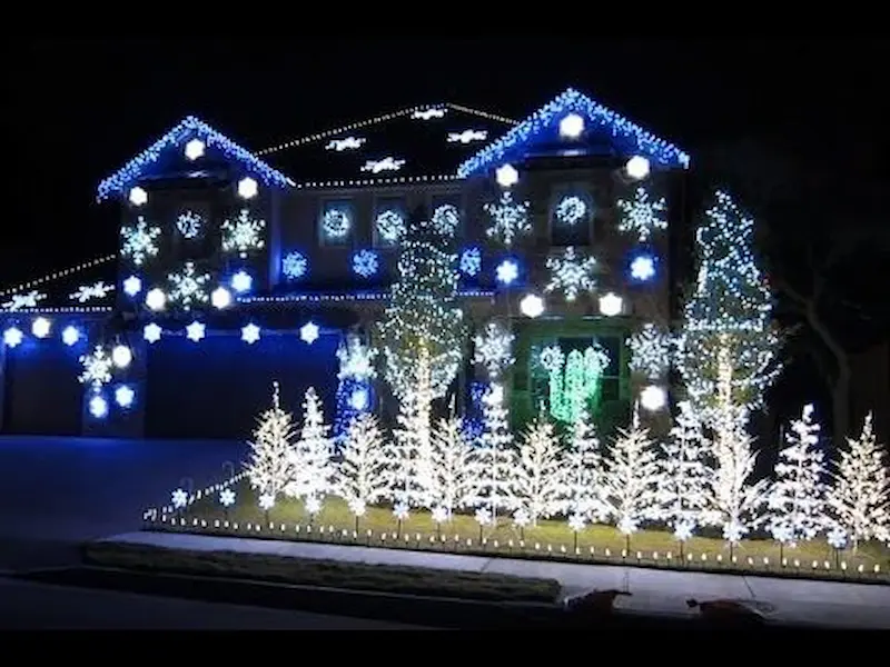 Blue and white light show